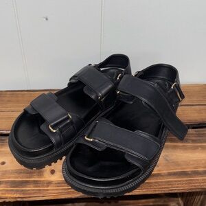 Anthropologie Maeve Leather Slingback Sandals Women's Size 7 NWOB